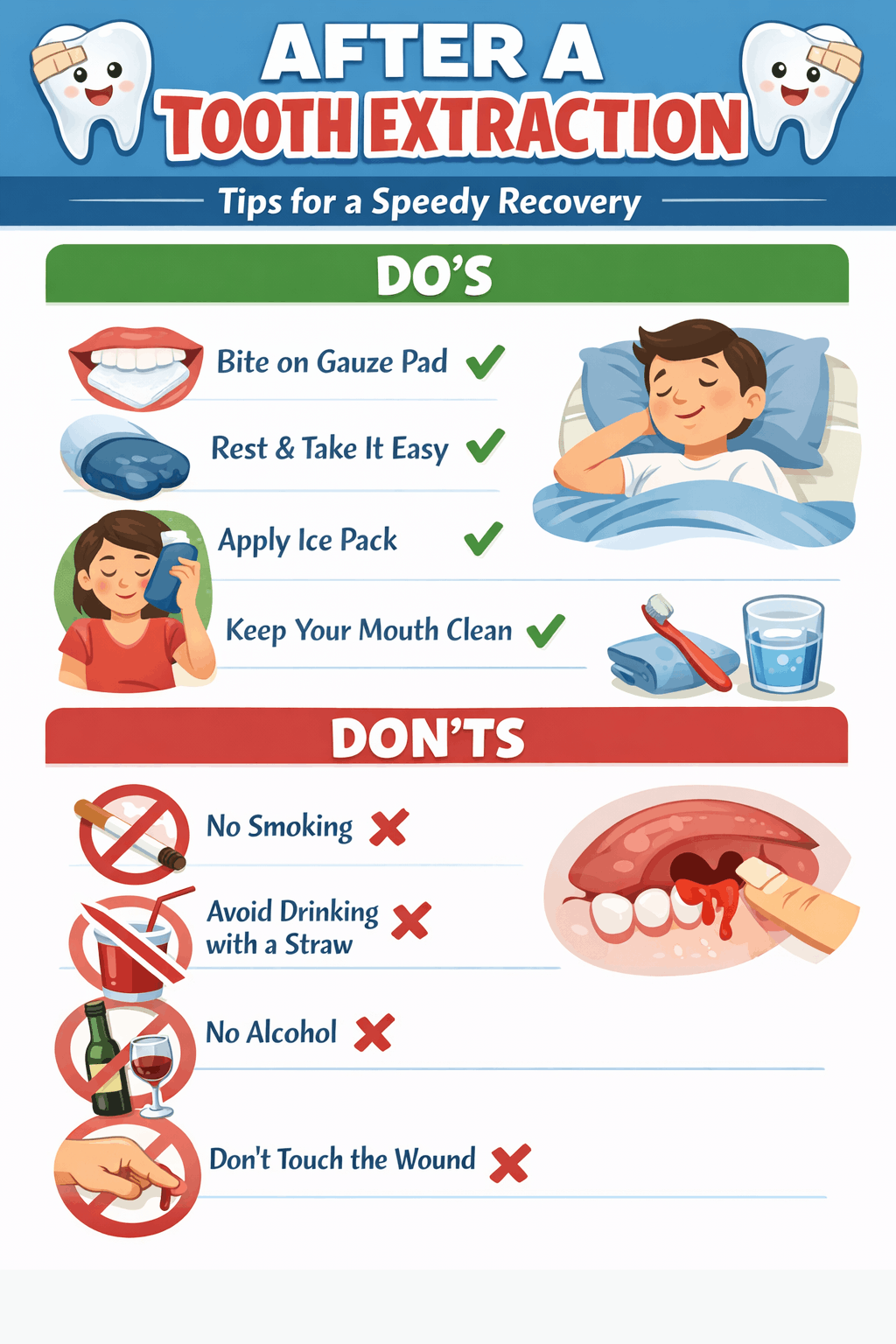 do's and dont's of post tooth extraction | Bur Oak Dental in Markham