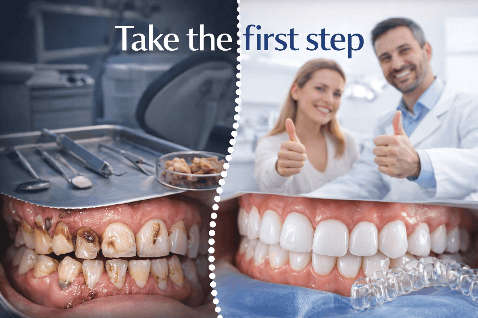 first step to cleaner teeth