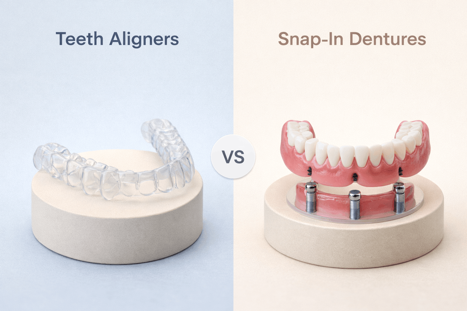 teeth aligners vs snap in dentures